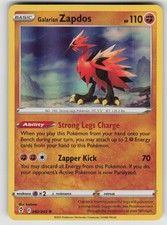 Holo Galarian Zapdos 082/203 Rare Evolving Skies Near Mint picture