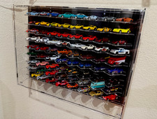 Acrylic Wall Mount display case fits 72 cars (  fits 1:64 Hot Wheels , Matchbox) picture