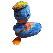 Vintage Gund Swedlin Plush Duck Tartan Plaid Hat Vest Stuffed Animal 10
