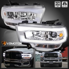 Fit 2019-2024 Dodge Ram 2500 3500 Clear LED Tube Projector Headlights Left+Right picture