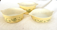 Pyrex Shenandoah Set of 3 Handled 471-B 472-B 473-B Nesting  Casserole Bowls picture