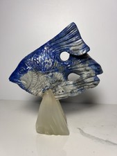 VTG Hand Carved Lapis Lazuli Stone Fish Sculpture  picture
