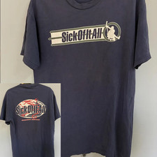 90s Sick Of It All band Worldwide Hardcore black 2 sides T-shirt full sizes MIO2 picture