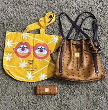 MCM Lot~2-Way Drawstring Visetos Handbag Craig & Karl 2013 Tote & Eyeglass Case picture