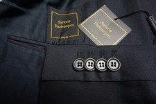 Sartoria Partenopea NAvy Blue S140s Wool 2 Pc Suit Jacket Pants 46R BRAND NEW picture