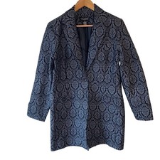 Dialogue Woman’s Long Tapestry Blazer Jacket SZ 8 Jacquard Career Elegant Chic  picture