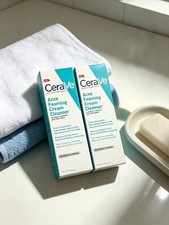Cerave Acne Foaming Cream Cleanser|4% Benzoyl Peroxide Acne Treatment 2pcs5fl.oz picture