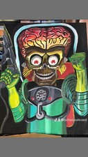 11”x14” Mars Attacks Martian Leader.  Original Canvas Painting. picture