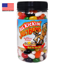 ASS KICKIN’ Hot and Spicy Jellybeans with Habanero Pepper - 9 Oz Resealable Jar picture