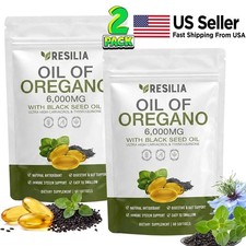 2 PACK Resilia Oil of Oregano 6000mg – Black Seed Oil Softgels with 60 Capsules picture