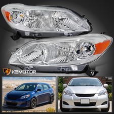 Fits 2009-2014 Toyota Matrix Halogen Replacement Headlights Headlamps Left+Right picture