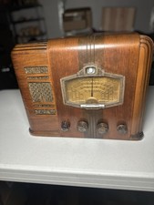Antique Silvertone 4763 Radio Tube Wood 1938 Art Deco picture