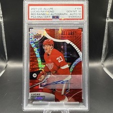 2021 UD ALLURE RED RAINBOW-AUTO #109 LUCAS RAYMOND PSA 10 AUTO 10 POP 1 picture