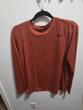 Nike Men's Burnt Orange Dri-Fit Long Sleeve T-Shirt Size L picture