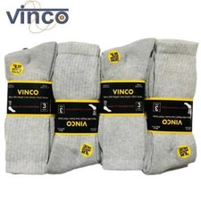 3-12 Pairs Men Grey Crew Socks Cotton Sports Work Athletic Socks size 9-11,10-13 picture