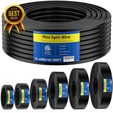 100FT 14/4 Mini Split Cable, 14 AWG 4 Conductor Stranded Pure Copper ETL Listed picture