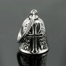 Motorcycle Guardian Bell Stainless Steel Lucky Charm Bell Hanger Chrome Decor picture