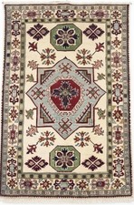 Kazak Rug 5x3 Ft Handmade Hand-knotted Wool Tribal Style with Geometric Pattern picture