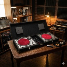 Vintage Gemini - XL-500 II DJ Turntables Pair with Coffin Road Case Set picture