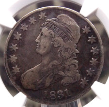 1831 Capped BUST Silver Half Dollar 50c NGC F12 #037 Fine ECC&C, Inc. picture