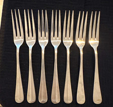 Set of 7 Vintage Oneida Northland Post Road Dinner Forks 3 Tine Stainless Korea picture