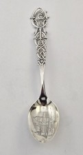 Vintage 1893 World's Fair Missouri Building Sterling Silver Souvenir Spoon 10.5g picture