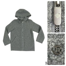Lululemon Ladies So Sherpa Gray Hooded Jacket Full Zip Wool Blend Size 6 picture