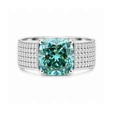 8.30 Ct Certified Blue Diamond Solitaire Men's Ring In 925 Silver Tariff Free picture