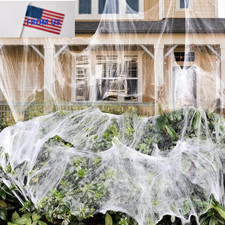 1000 sqft Spider Webs Halloween Decorations with 30 Large, 1000 sqft, White picture