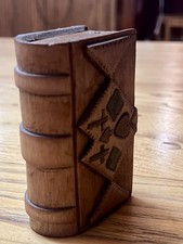 Antique Spruce Gum Box Primitive 19th C Maine Folk Art Hand Carved By Lumberjack picture