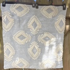 Serena & Lily Leighton Embroidered Coastal, Blue & White Pillow Cover. picture