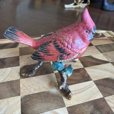 Cardinal on a Branch Jeweled Pewter Trinket Box picture