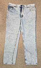 Vintage Lee Tapered Jeans Men's 36x30 Blue Denim Acid Wash Union Made In USA picture