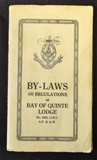 Vintage Masonic Document: Bay of Quiet Lodge By-Laws & Regulations picture