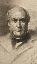 1879 Sir Gilbert Scott By Anna Lee Merritt Antique Etching picture