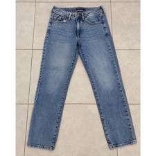Aeropostale Mid Rise Ankle Straight Jeans Medium Wash Blue Denim Size 6 Reg picture