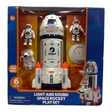 Fun Kids' Light Sound Space Rocket Play Set 6 Pieces Educational Toy New picture