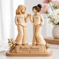 Personalized Best Friends Wooden Block, Besties Forever Pinky Promise Keepsake picture