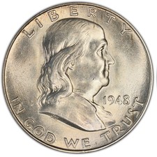 1948-D 50c Franklin Half Dollar Brilliant Uncirculated Denver Mint US Coin picture