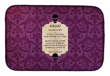 Caroline's Treasures Ghoulish Menu Eye Screen Snake Soup Halloween Dish Mat picture