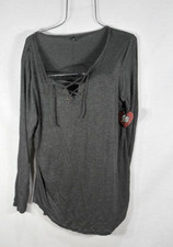 Splash woman T shirt 2X Long Sleeve Dark Grey Heather  NWT picture