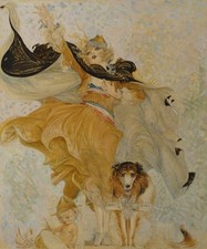 Nell Brinkley Golden Eyes with Uncle Sam c1918 WWI American Illustration picture