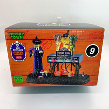 NEW IN BOX Spooky Town Lighted Broom Charging Station picture