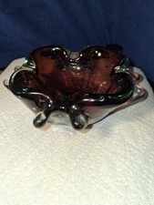 Beautiful Purple Murano Bowl In Controlled Bubble Glass Italian  1950s picture