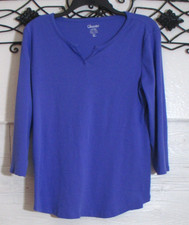 Chico's Women's Top Size 2 3/4 Sleeve Purple Round Neck picture