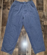 Vintage 90s Stussy Beach Pants Mens Large Blue USA Made Skater Baggy Trousers picture