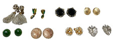 8 Pair Earrings Vintage Modern Clip On Womens Jewelry picture
