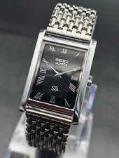 Vintage Seiko Slim Quartz Men's Wrist Watch-Stainless Steel-Roman Dial picture
