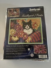 New 2007 Janlynn Needlepoint Kit Hiding in the Flowers Cat #023-0388 picture