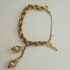 Vintage Monet Bolero 1961 Goldtone Book Piece Bracelet picture